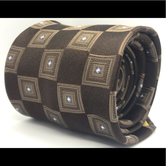 Donald Trump Other - DONALD J. TRUMP Brown On Brown Squares Luxury Tie